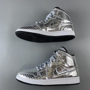 Air Jordan 1 Mid SE "Disco Metallic Silver" (W) - Image 9