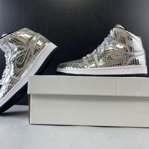 Air Jordan 1 Mid SE "Disco Metallic Silver" (W) - Image 13