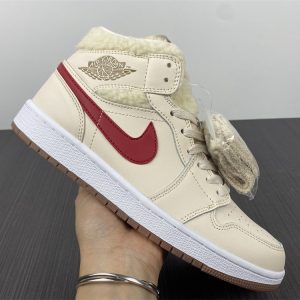 Air Jordan 1 Mid Utility "Fleece Pearl White" (GS) - Image 8